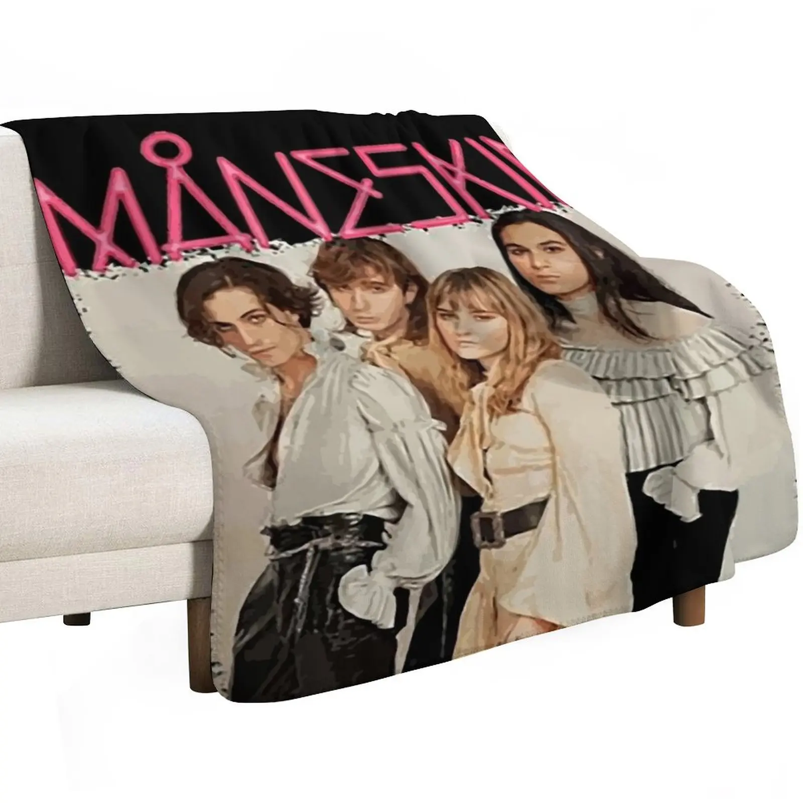 The Official Merchandise of M?neskin - Maneskin Throw Blanket Decoratives for babies Personalized Gift Cute Blankets
