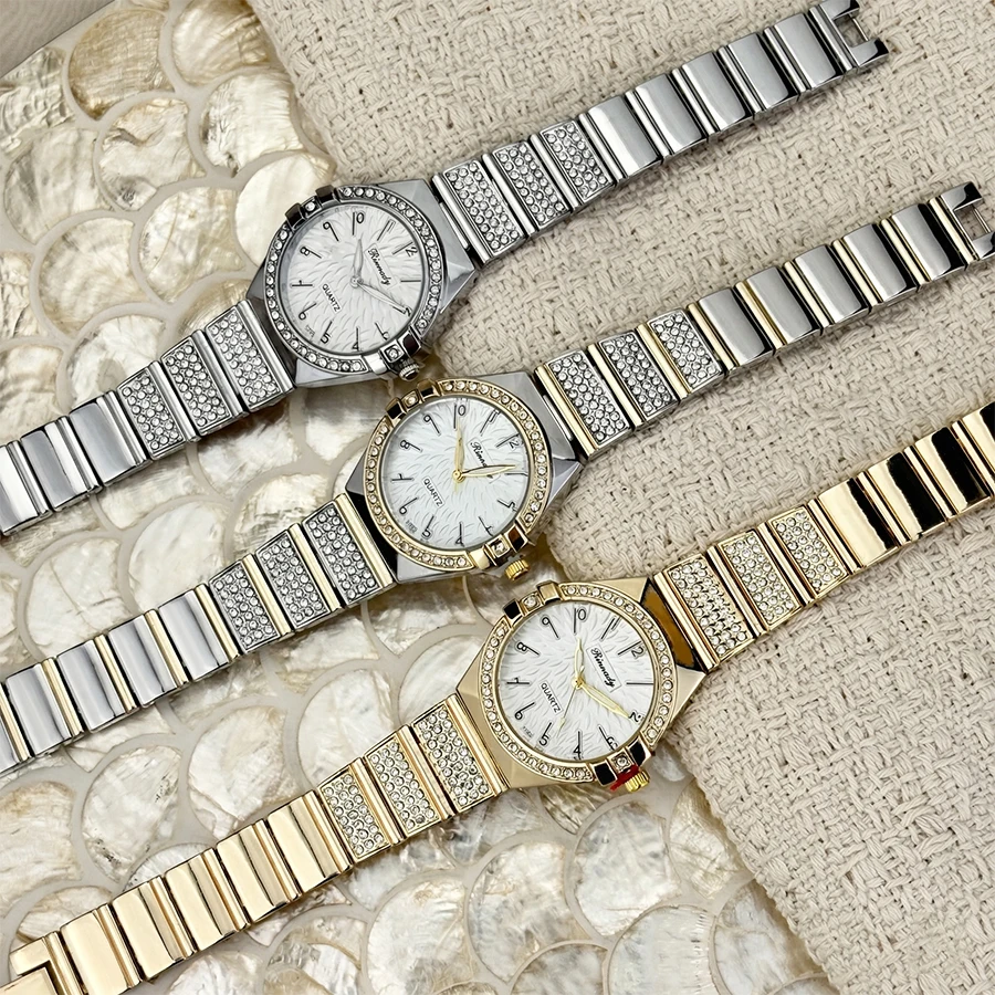 Diamond-Embellished Elegant Ladies Wrist Watch - A Touch of Affordable Luxury