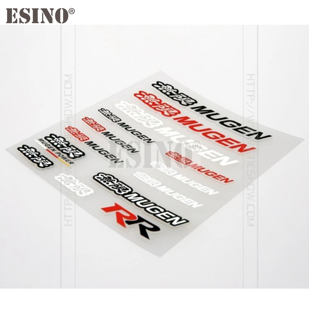 مجموعة ملصقات زخرفية من الفينيل لاصقة من مادة PVC لتصفيف السيارة ثلاثية الأبعاد من Mugen Power Mugen R