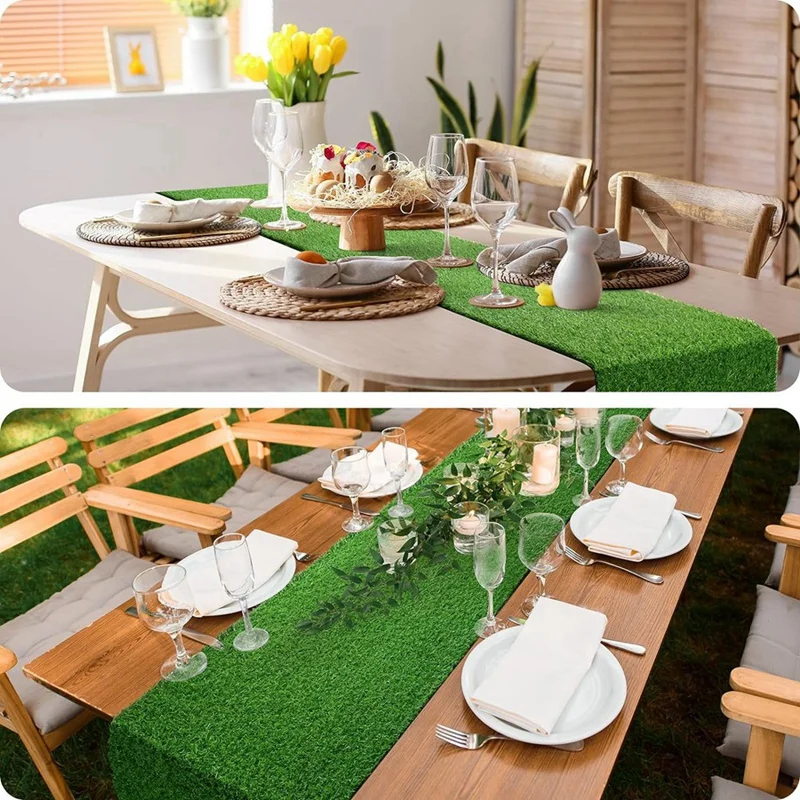 Artificial Grass Table Runner, 30 X 90Cm Table Runner, Faux Grass Table Runner, DIY Football Tablecloth, Table Runner