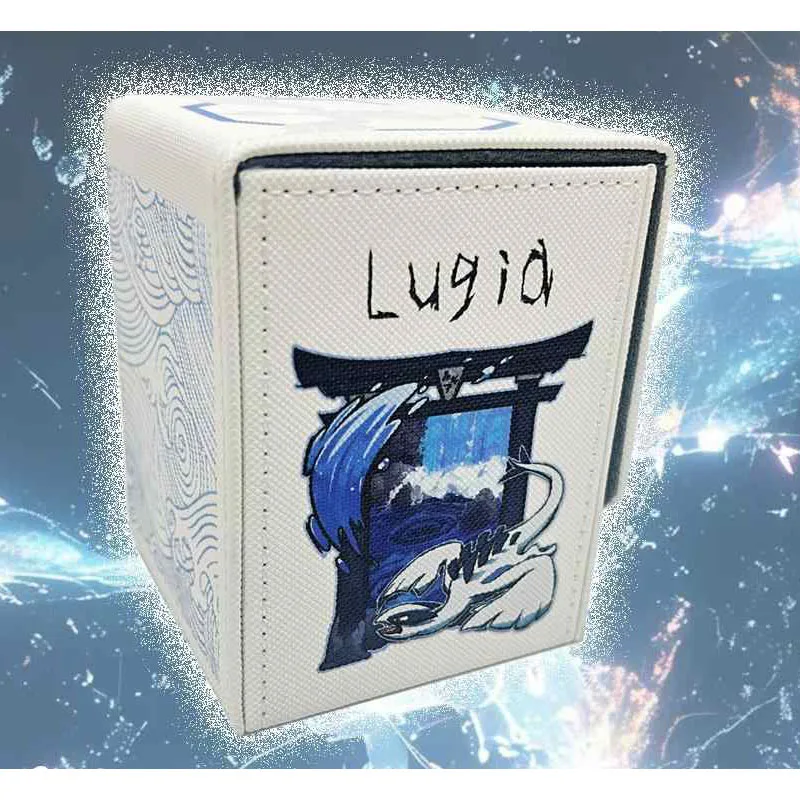 Diy Self Made PTCG Lugia Collection Card Storage Box PTCG Lugia High-End Pu Leather Magnetic Card Box Anime Cards Gift Toys