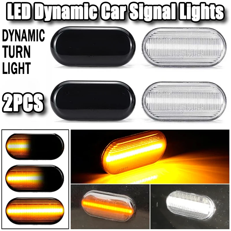 2PCS Car Fender Turn Signal Light LED Dynamic Side Marker Flash Side Side Light for SEAT Ibiza 6L Cordoba Toledo Leon MK1 MK2