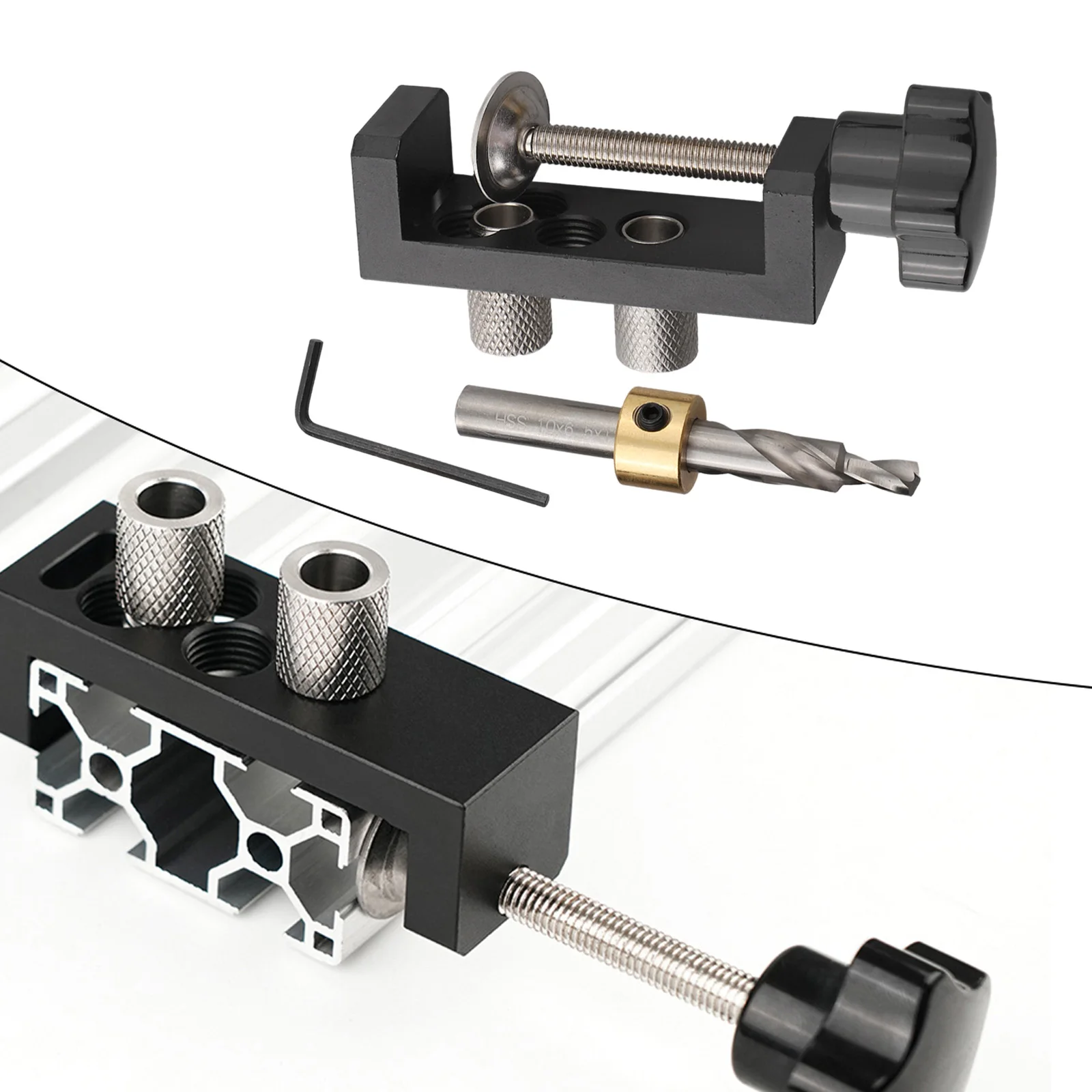 

Adjustable Drill Sleeve Tool Woodworking Tools Countersinking Guide Aluminum Profile Jig Suitable For M6 Holes