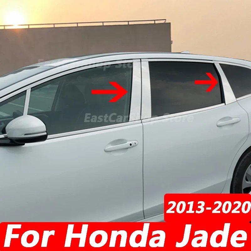 

For Honda Jade 2013-2020 Car Stainless Steel Middle Central Column Window B C Pillar Decoration Chrome Sticker Accessories Cover