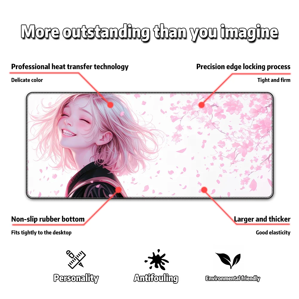 Japanese style cherry blossom beauty simple female male anime mouse pad desktop pad keyboard pad