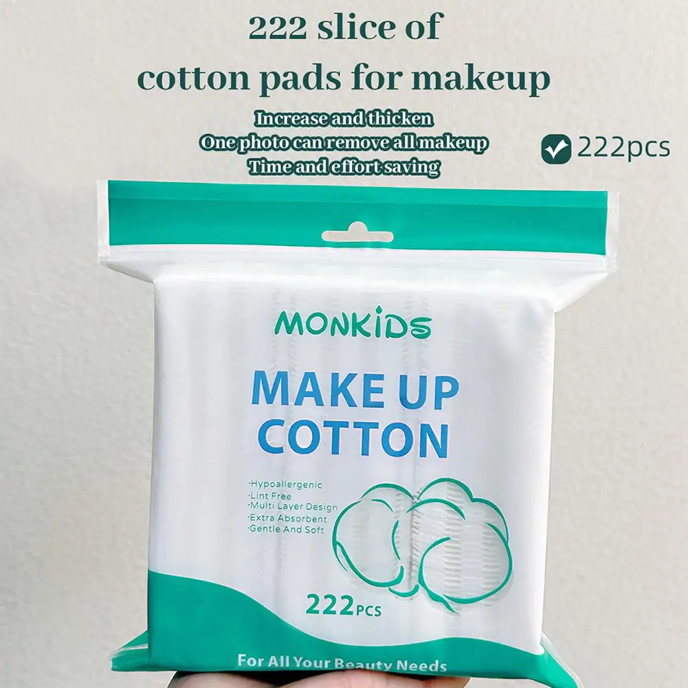 222pcs Double Sided Makeup Remover Cotton Three-layer Thick Design Soft Makeup Remover Pads Face Cleaning Makeup Remover Tool