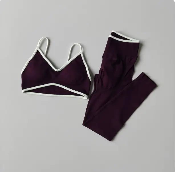 Seamless 2PCS Legging Sets Women's Strappy Sports Bras and Leggings High Waist Fitness Sculpt Leggings Running Pants Gym Suits - Image 14
