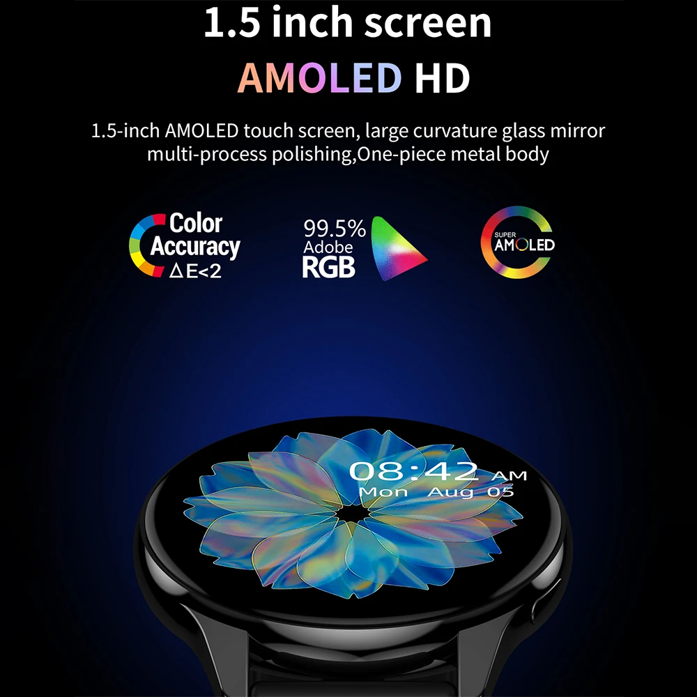 Active 2 Smartwatch 1.28 Inch IP67 Waterproof Round Screen Bluetooth Call Heart Rate Sports Mode Smart Watch for Android