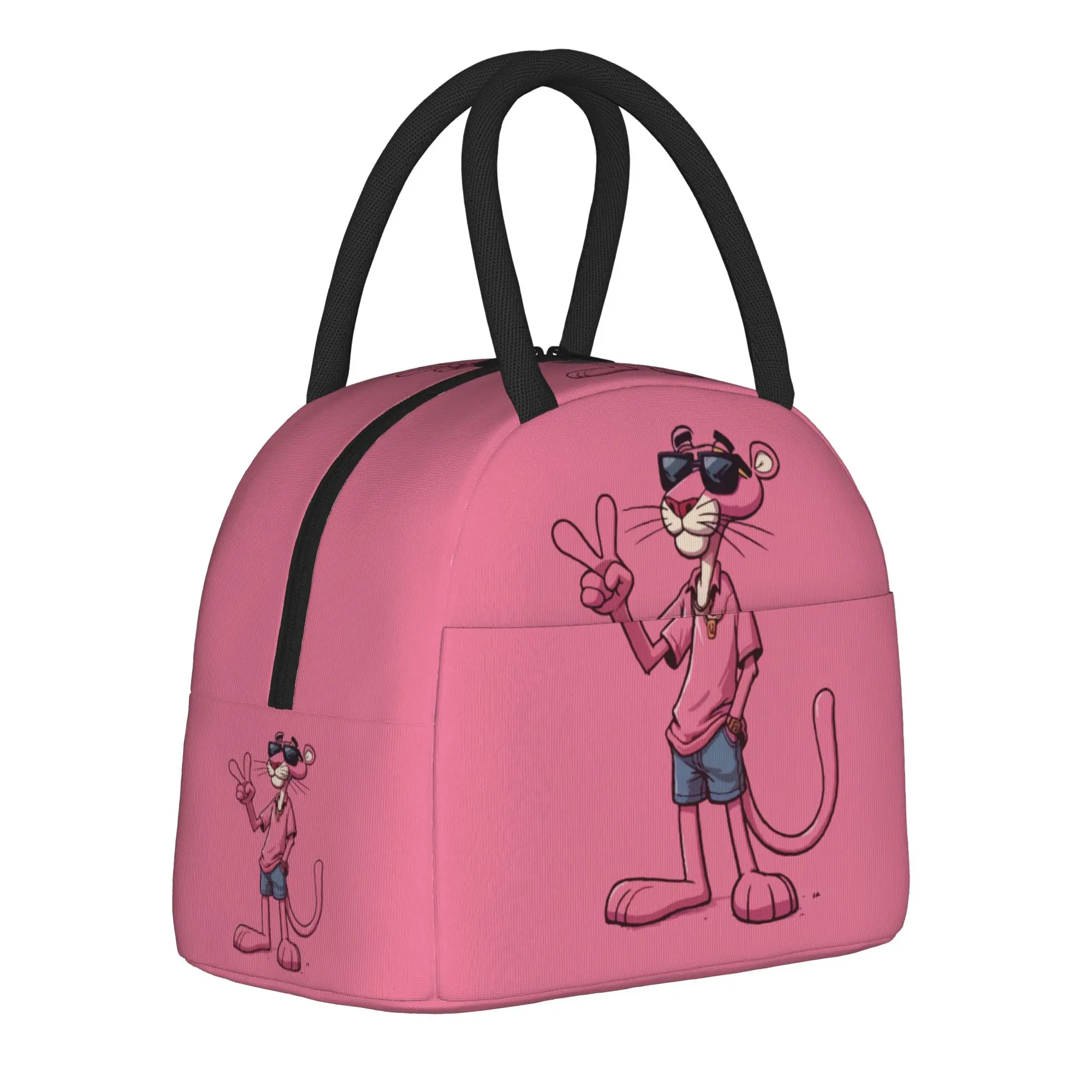 Cartoon Pink P-Panthers  Insulated Lunch Bag Thermal Bag Meal Container  Leakproof Lunch Box Tote Bento Pouch Work  Outdoor