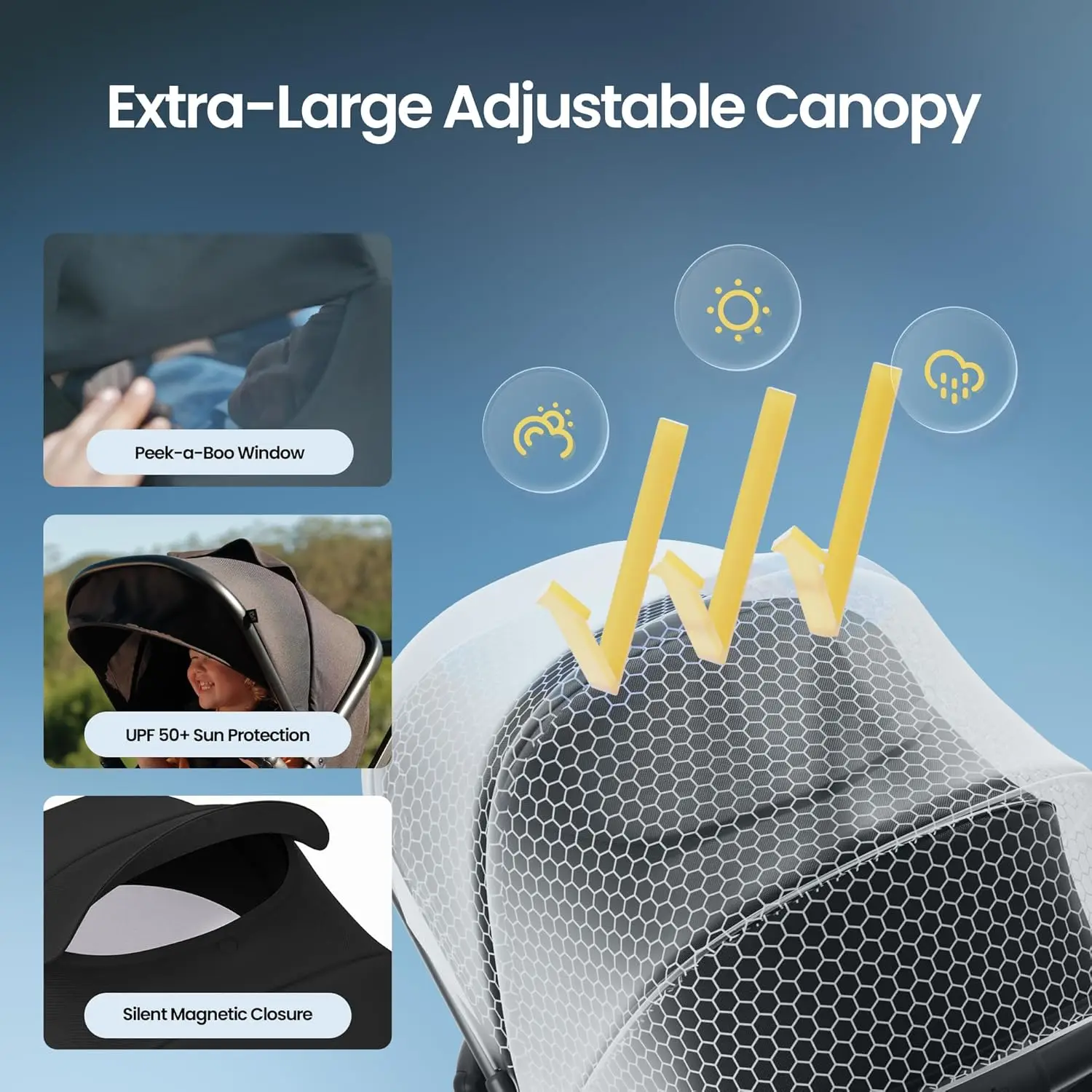 2 Baby Stroller 2-in-1 with Bassinet Mode, Compatible with Infant Car Seat Adapter Included, Full-Size Bassinet Strollers