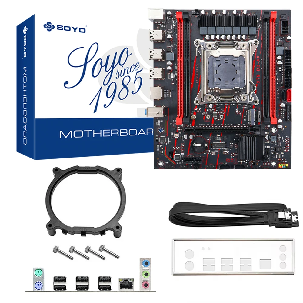 اللوحة الأم SOYO X79 LGA2011 DDR3 USB3.0 SATA3 PCI-E M.2 SSD تدعم ذاكرة REG ECC ومعالج Xeon E5 (E5 2689 C2/E5 2420 V2)