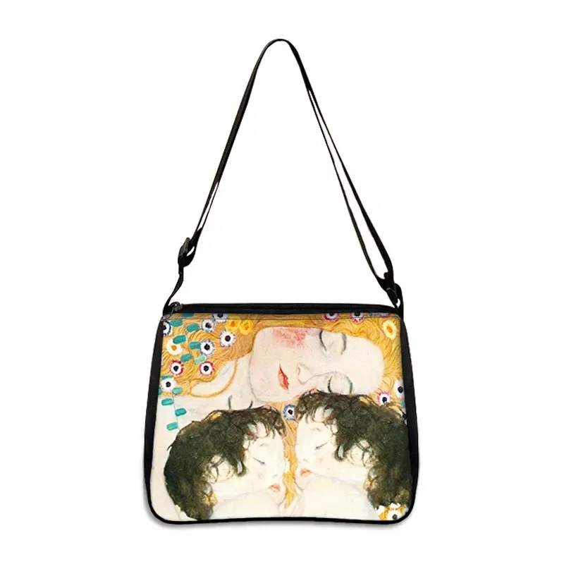 Oil Painting Tears / Kiss By Gustav Klimt Shoulder Bag Women Fashion Handbag Ladise Canvas Crossbody Bag