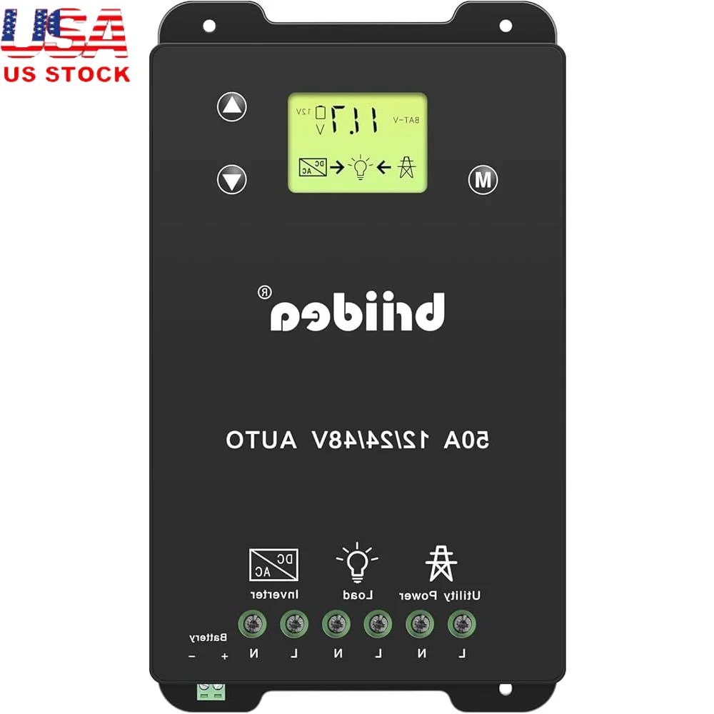 

50A солнечный резервный переключатель 5500 Вт двойной контроллер мощности Off Grid DC 12 В 24 В 48 В переменного тока 110 В 220 В ATS