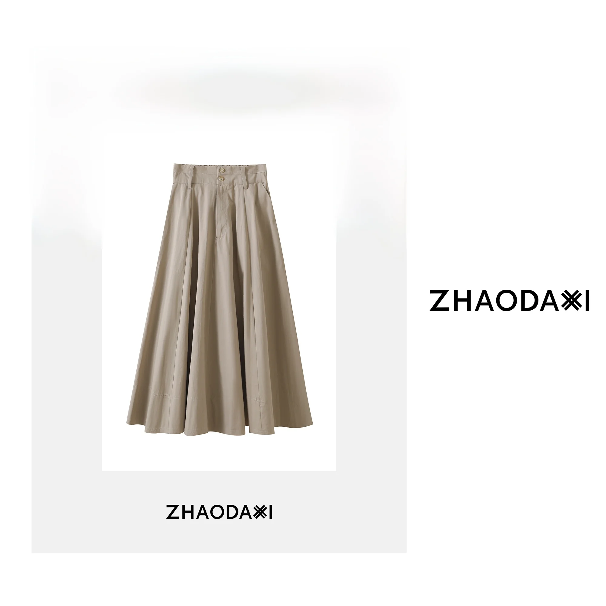 

Юбка миди из шелковистого хлопка, не требующая особого ухода, с высокой талией, А-силуэт, немнущаяся, с широким подолом, для офиса, простая, средней длины