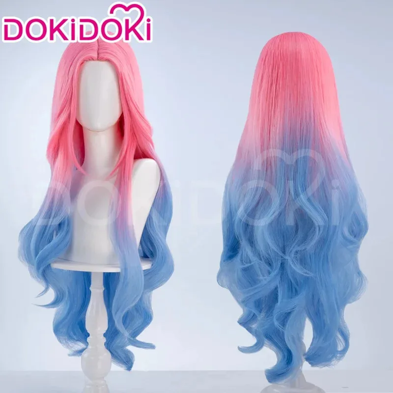 В НАЛИЧИИ Mizi Hyuna Dyeing Wig Аниме Косплей Парик DokiDoki Женский 80 см Длинный Вьющийся Парик Градиентный Мизи Косплей Реквизит Майк FreeWig Cap