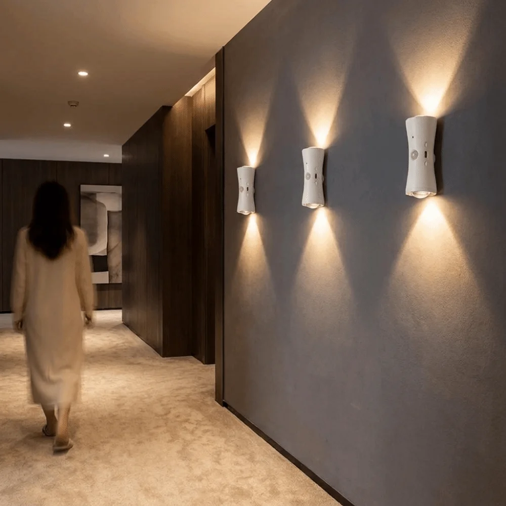 Intelligent Human Body Induction Night Light Magnetic No Punching Rechargeable Night Light Dual Cat Eye 16 RGB Colors