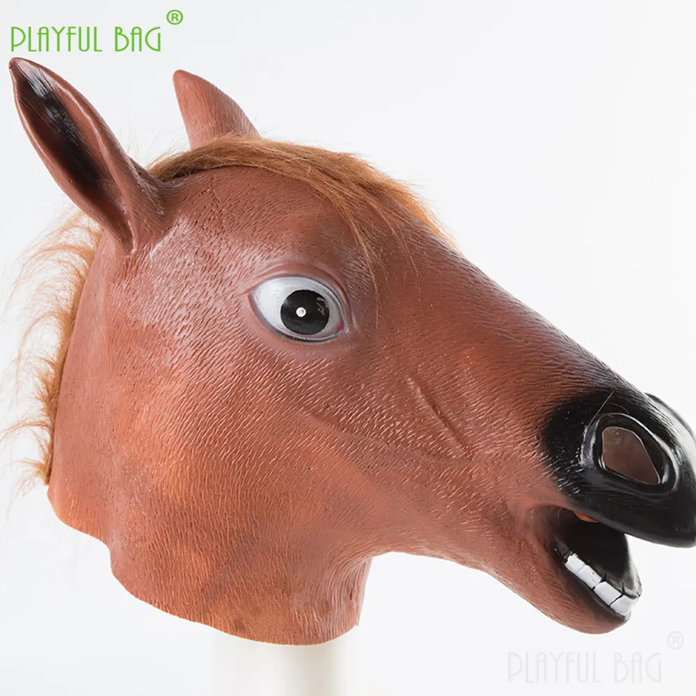 Masque de Tête de Cheval d'Halloween, Balle de Cosplay, Ensemble de Têtes d'Animaux Amusantes, Accessoires de Décoration, de Maquillage, de ix, Jouets pour Enfants, Cadeaux de Festival ZG266