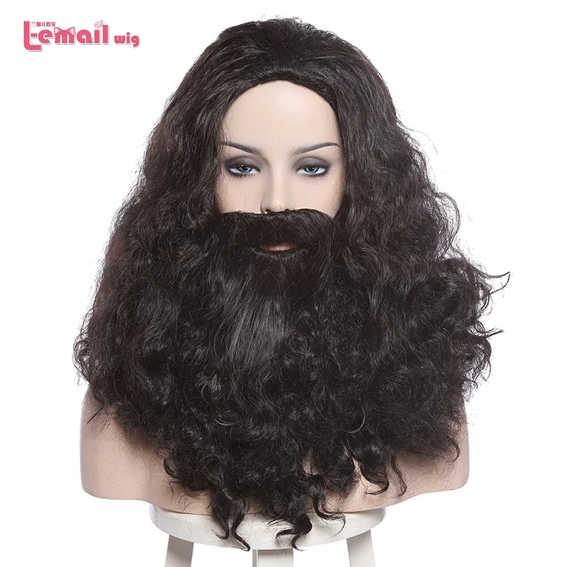 L-correo electrónico peluca Albus Dumbledore Cosplay pelucas Lucius Malfoy Rubeus Hagrid Bellatrix Lestrange Moive Peluca de Halloween pelo sintético