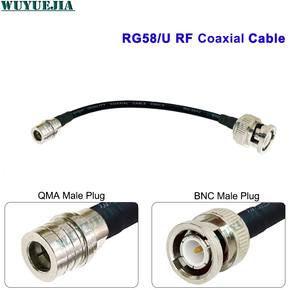 BNC Male Plug to QMA Female Waterproof adapter lead QMA to BNC Extension Cable Multi-Strand RF Coax Cable RG58 Connection Line