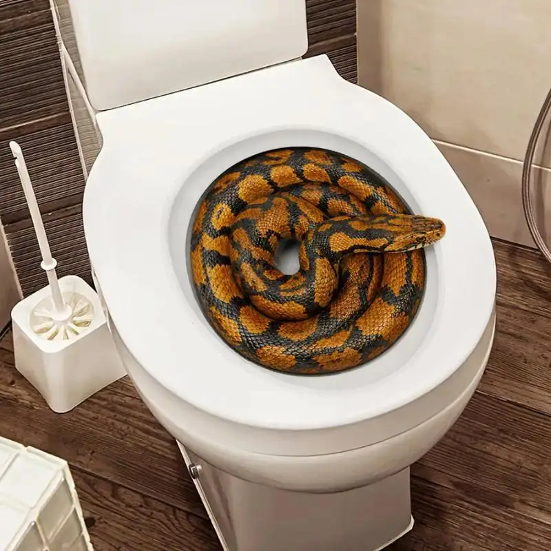 1 PIECE Snake Pattern Toilet Cover Decoration Sticker for Halloween Prank - Suitable for Toilet Cover Decoration