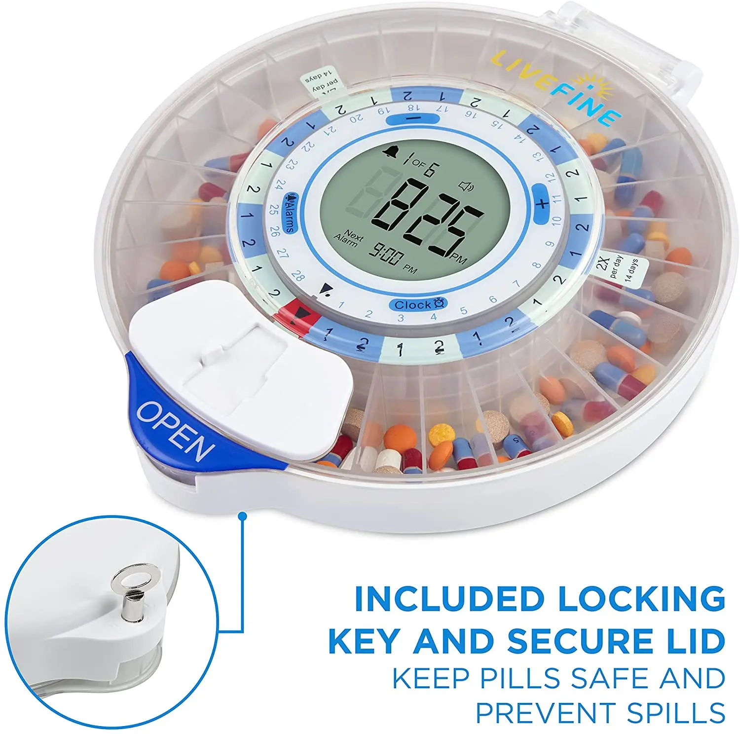 wifi bluetooth smart pill dispenser 28 grid daily Pill organizer Premium Locking Automatic pill box