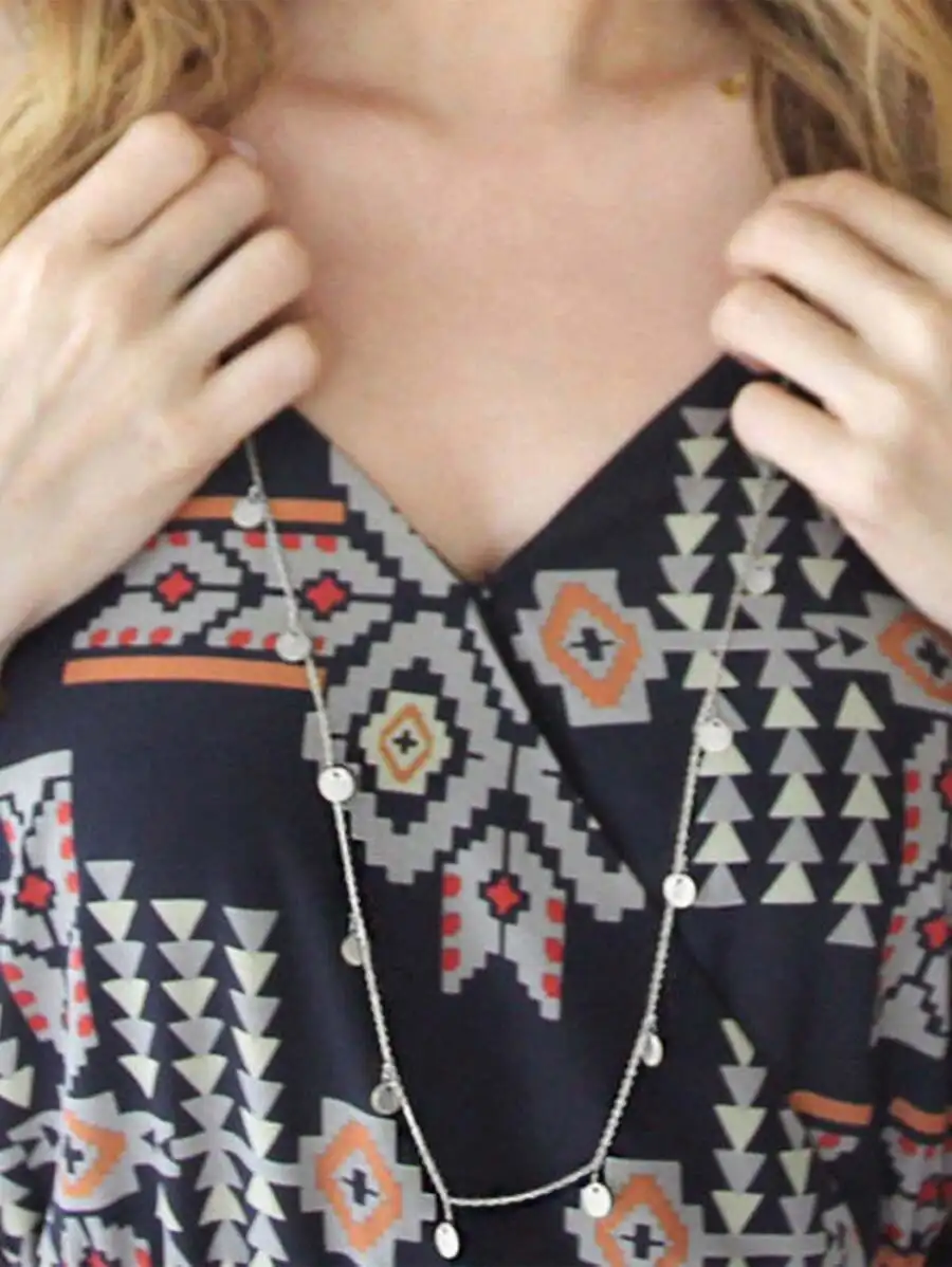

Long Bohemian Statement Necklace With Sequins Pendant For Women Fashion Jewelry