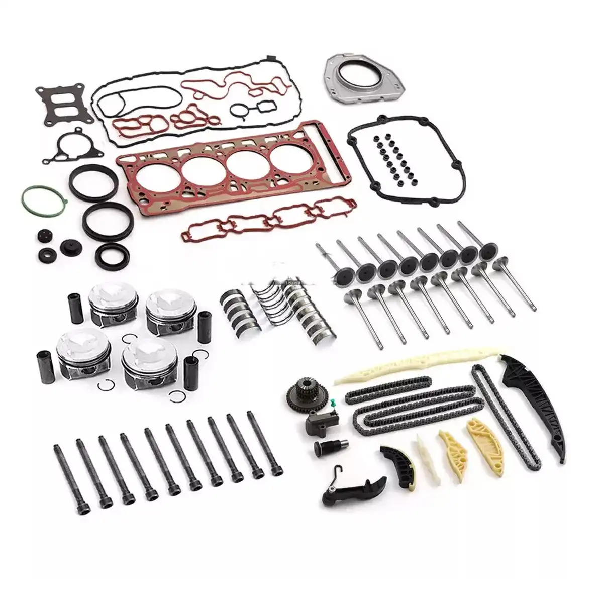 

Engine Rebuild Overhaul Pistons Valves Bearing Shells Seals Kit for VW Audi 2.0 TFSI TSI CNC CHH CNT