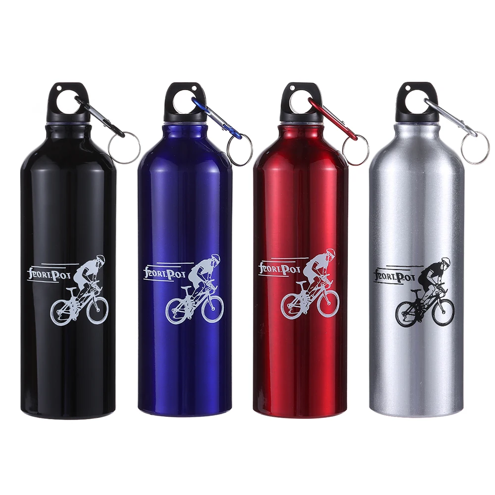 Liga de alumínio 750ml garrafa de água da bicicleta grau alimentício esportes fitness correndo equitação acampamento caminhadas chaleira garrafa de bicicleta à prova de vazamento