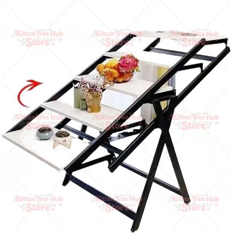 Removable Metal Folding Shelf, Multifunctional Table Organizer & Hanger Rack for Kitchen Home Accessory