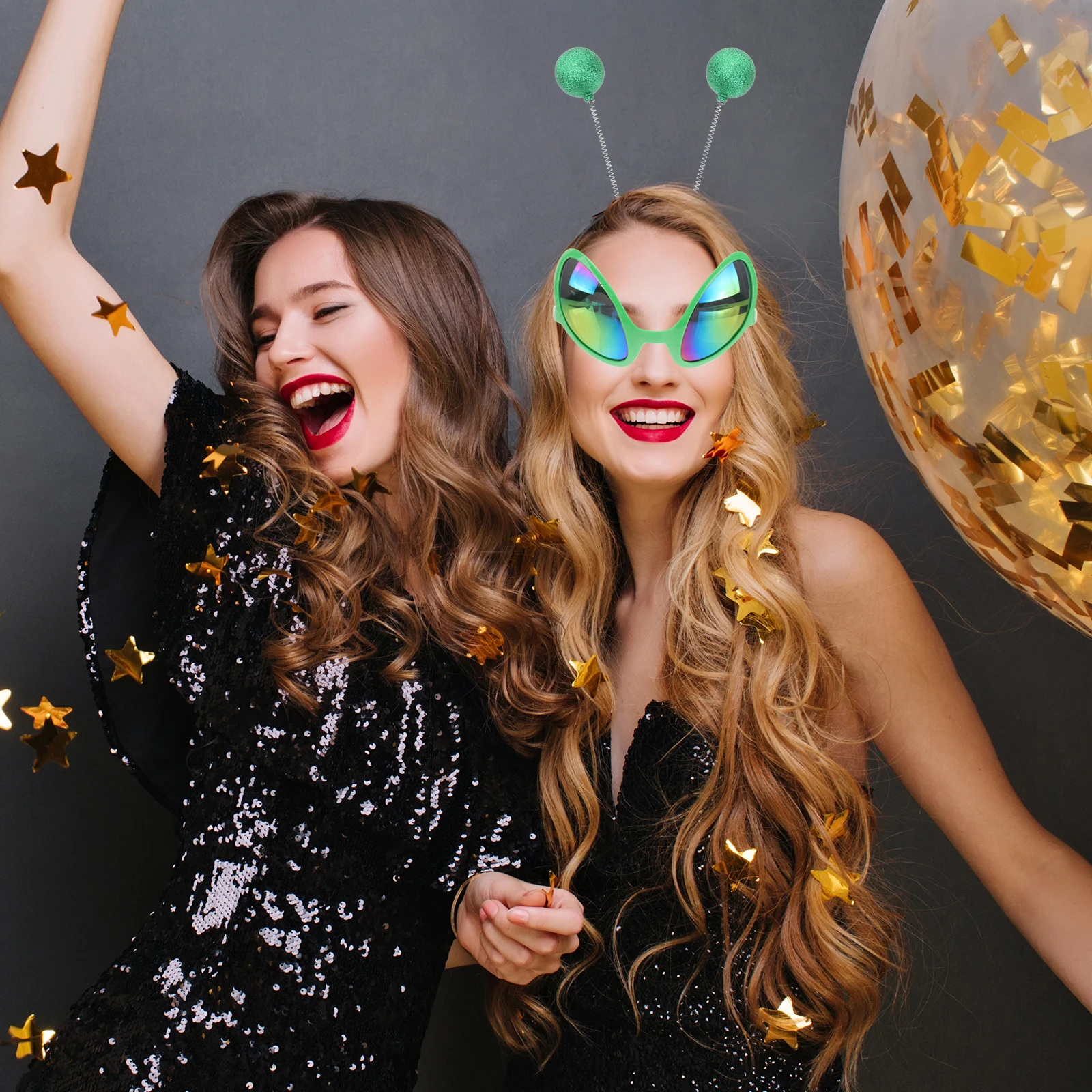 

6pcs Funny Glasses Headbands Plastic Saucer Man Headdress Festival Hair Hoop Child Party Accessories Christmas Masquerade