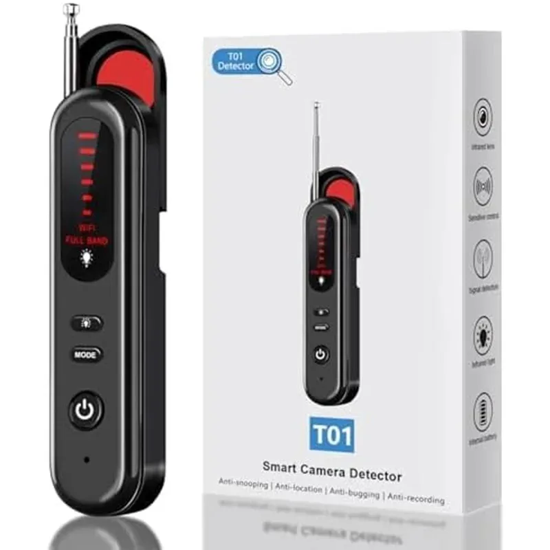 

Детектор скрытой камеры 2025, портативный детектор камеры, детектор GPS-трекера, сканер радиочастотных беспроводных сигналов для офиса, отелей, автомобилей