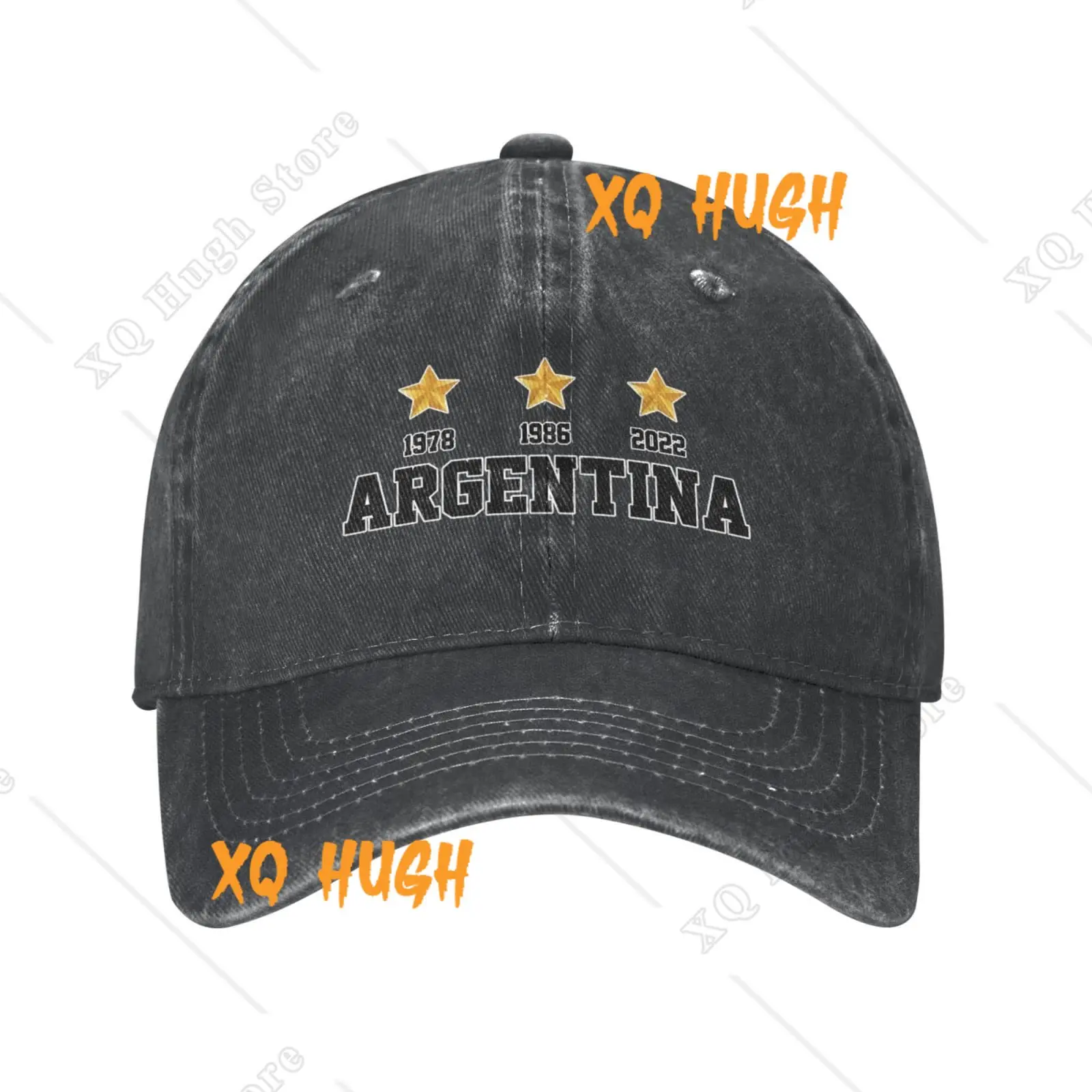 Argentina 3 Stars Baseball Cap Denim Hat Washed Cotton Fashion Cap Unisex Adjustable Outdoor Sports Streetwear