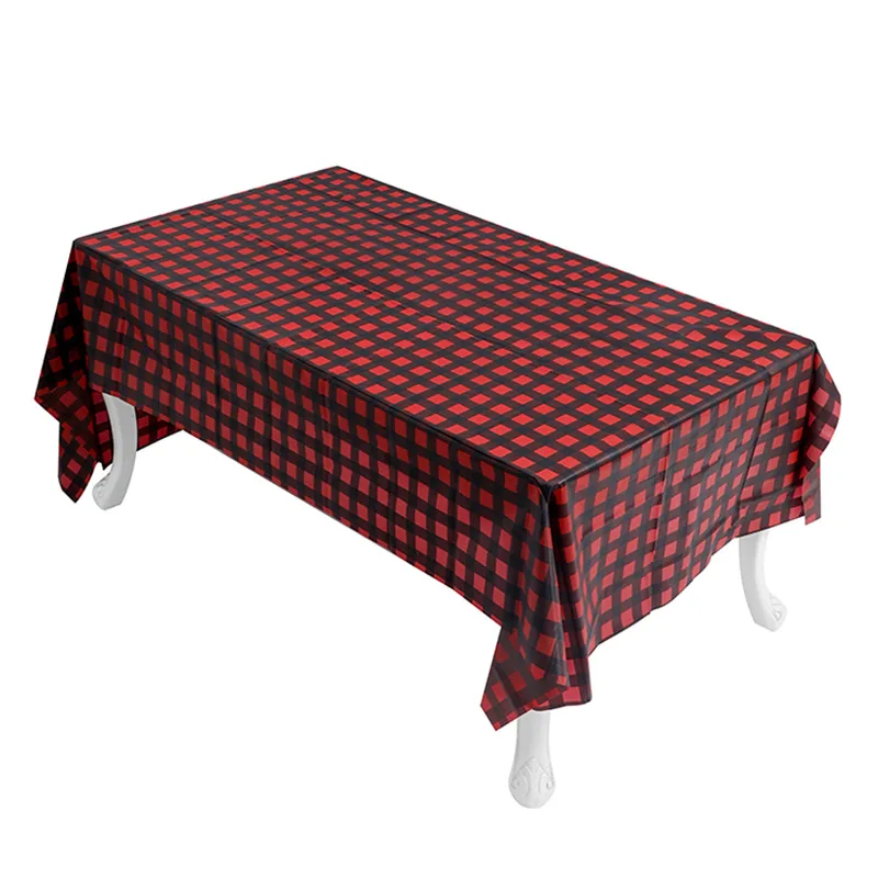 1pc Checkered Party Tablecloth Thickened Banquet Wedding Birthday Party Decoration Supplies Waterproof Oil Proof PEVA