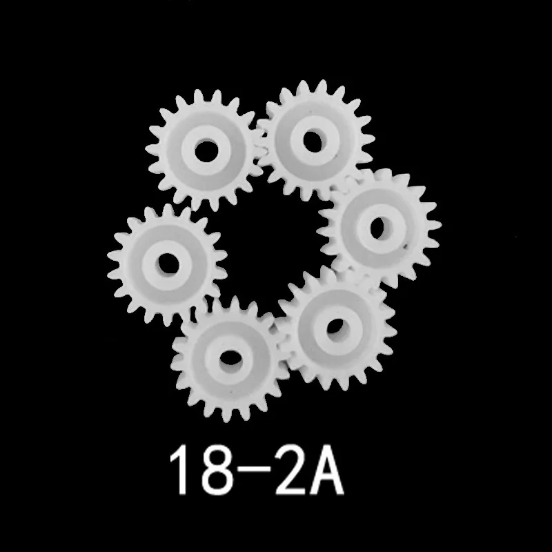 182A 100pcs 0.5 module, 18 teeth, interference fit with 2mm hole, POM plastic spur gear, transmission component for toy gearbox