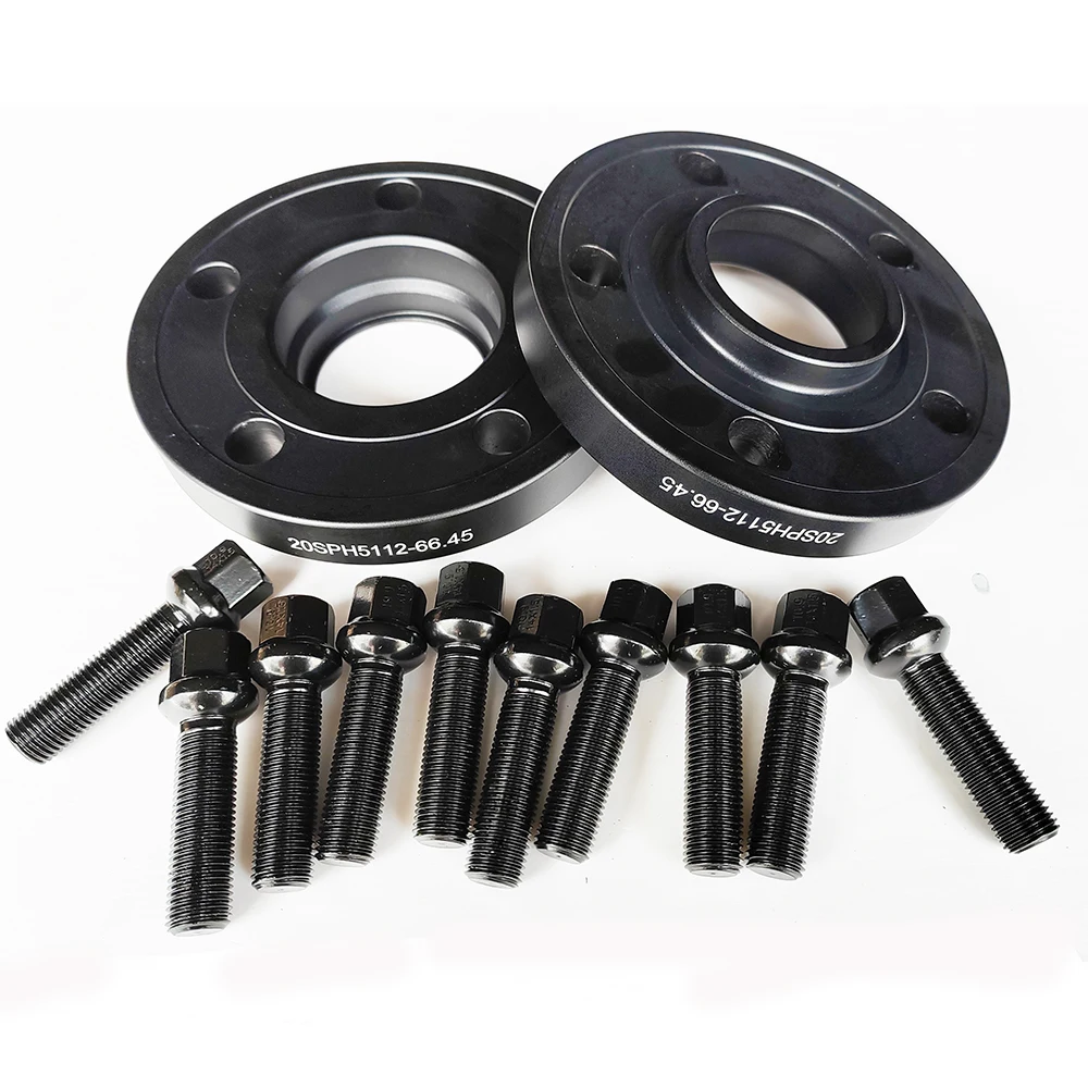 

2PCS 6061-T6 Aluminum Hubcentric Adapter 15mm/20mm 5x112 66.45 Wheel spacers For Audi a4 b8 rs5 |10pcs 14x1.5 ball type bolts