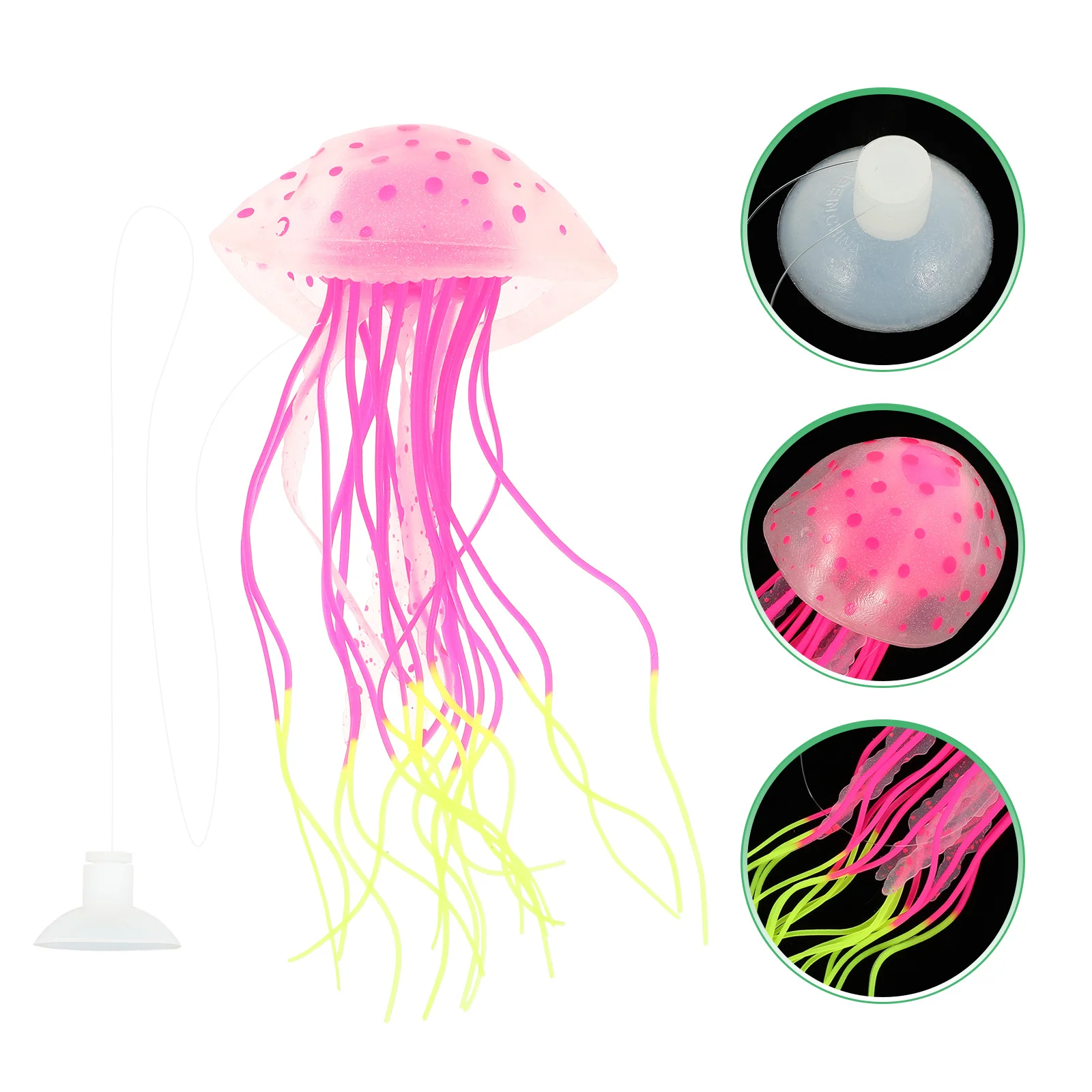 حية سيليكون قنديل البحر الاصطناعي حوض السمك الديكور واقعية خزان الأسماك زخرفة متوهجة مقاومة للاهتراء التبعي