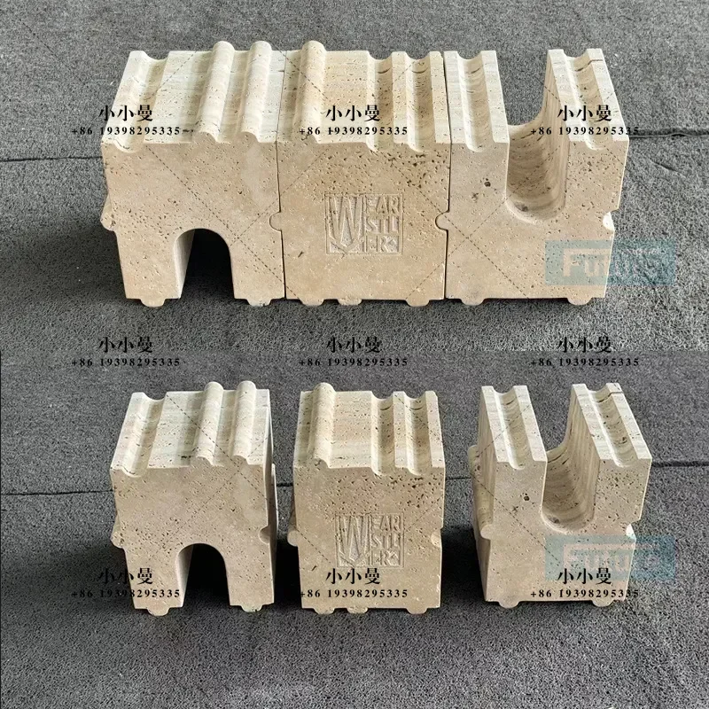 Natural Marble Rice White Hole Three Piece Combination Decoration Modern Simple Light Luxury Coffee Table Living Room