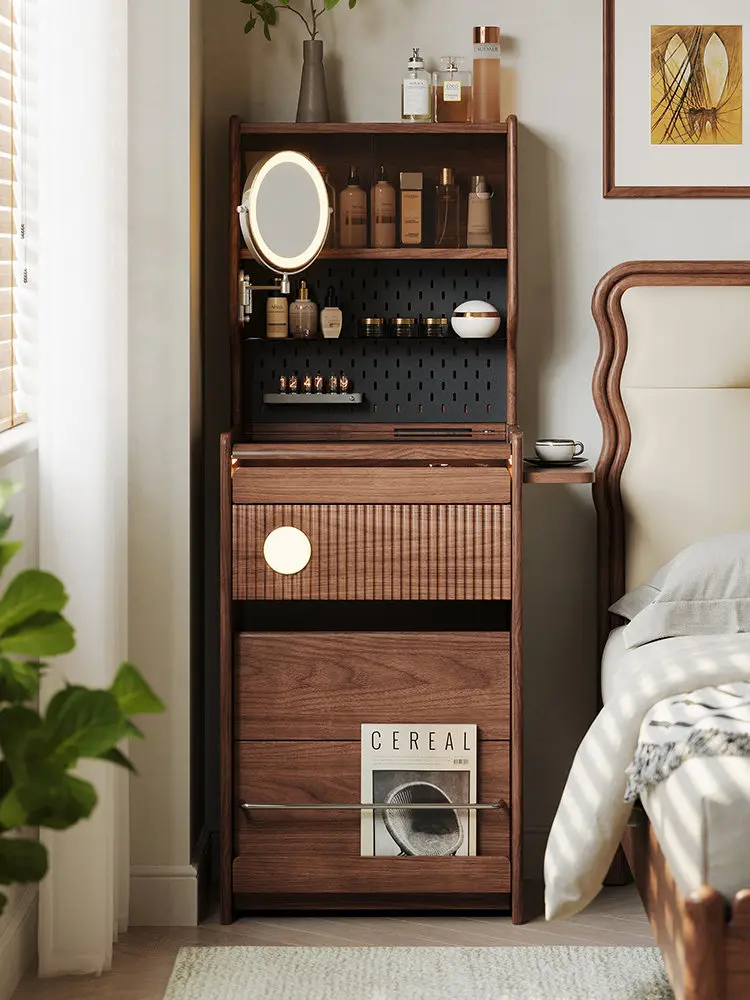 

Hxl solid wood dressing table walnut bedroom bedside makeup table