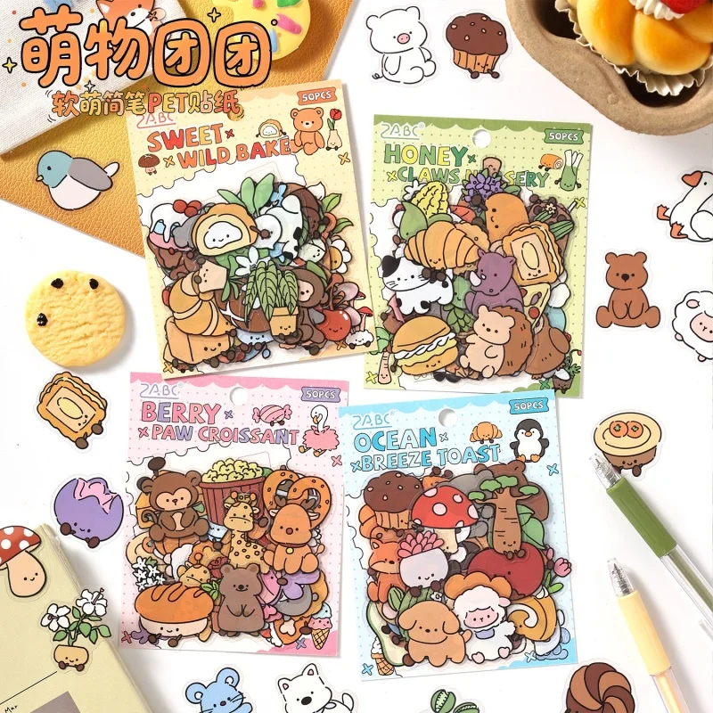 24pack-lot-creative-plant-animal-stickers-cute-scrapbooking-diy-diary-decorative-stationery-sticker-album-stick-label
