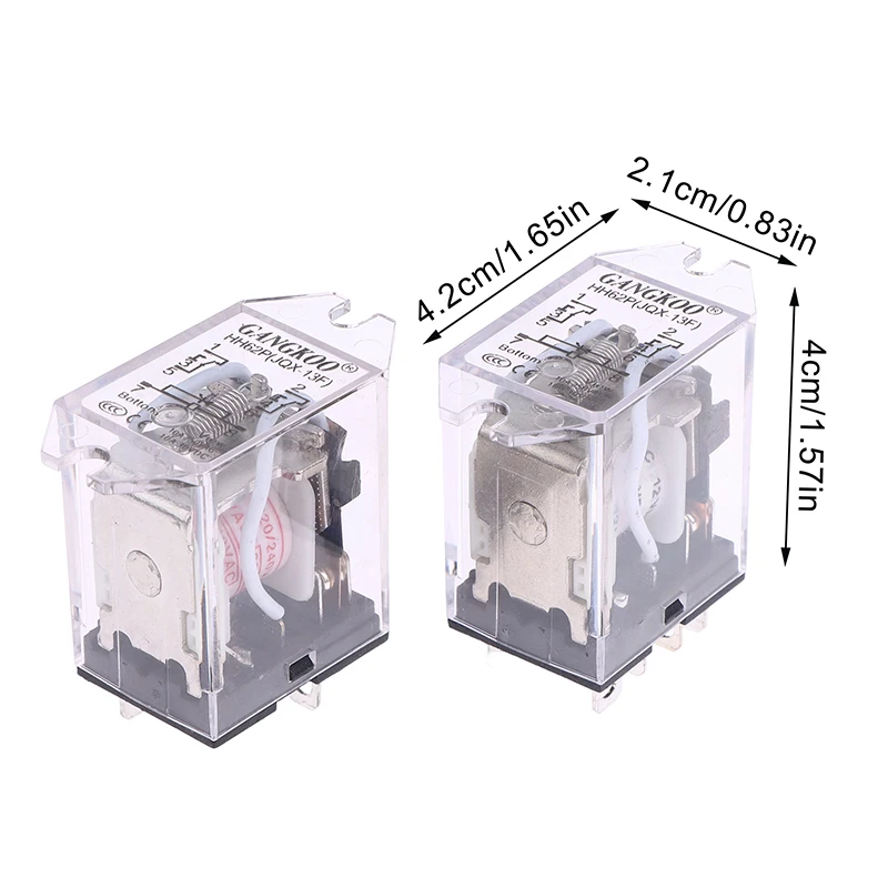 Mini Relé Eletromagnético com Base de Soquete AC220V DC12V24V JQX-13F HH62P Bobina de Relé de Alta Potência Geral DPDT Micro