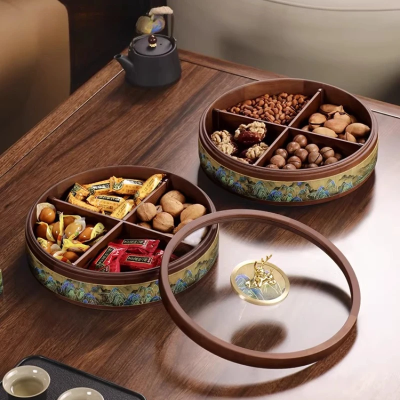 

2026 New Chinese Style Dry Fruit Tray High End Candy and Nut Bowl for Living Room Premium Home Decor Exquisite Snack Plates