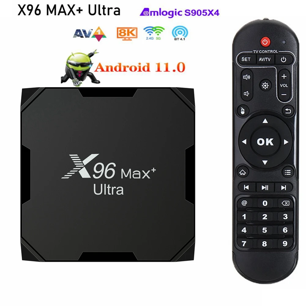ТВ-приставка X96 Max Plus Ultra, Android 11, Amlogic S905X4, 4 + 32/64 ГБ ТВ-приставка X96 Max Plus Ultra, Android 11, Amlogic S905X4, 4 + 32/64 ГБ