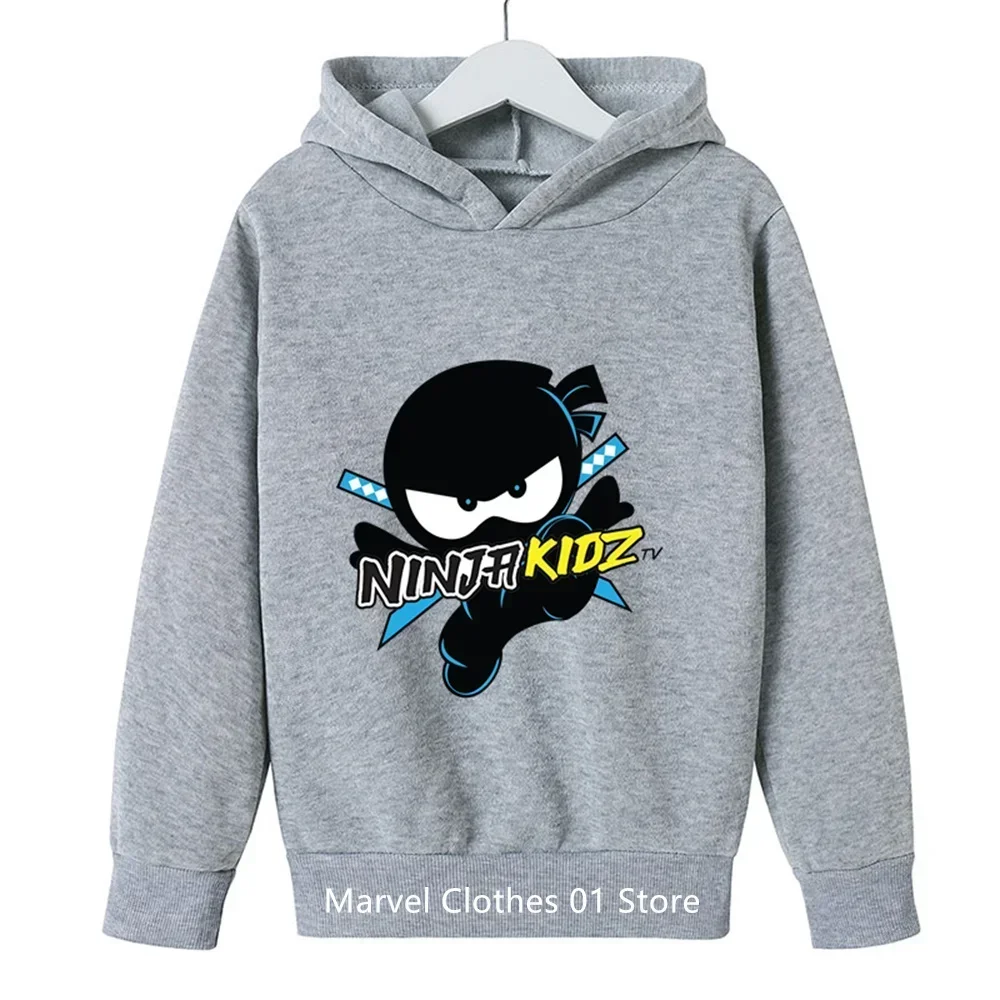 Boys Hooded Girls T Shirt NINJA KIDZ Hoodie Kids Casual Sweatershirt Child Fashion Clothes Cotton Birthday Girl Costume 3-14Y