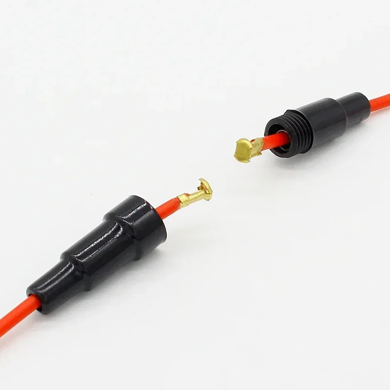 10pcs 5 * 20mm glass fuse holder 5X20mm type screw, with 22 AWG wire and cable 250V glass fuse tube fuse box
