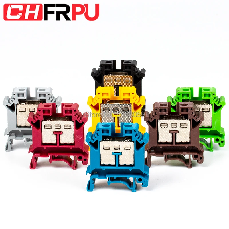 

10PCS UK-16N Universal DIN Rail Mounted Terminal Blocks Screw Type Connector Electrical Crimp Terminator UK16N