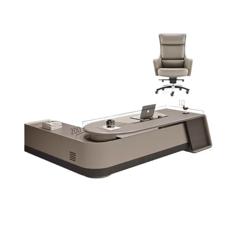YJQ President Chairperson General Manager Table and Chair Combination Atmospheric Simple Modern Boss Desk