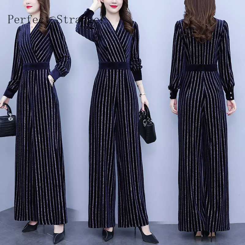 2024 Spring Autumn Velvet Casual Y2K Clothes Long Sleeve V Neck Bodycon Jumpsuit Women Sporty Streetwear Romper Outfits