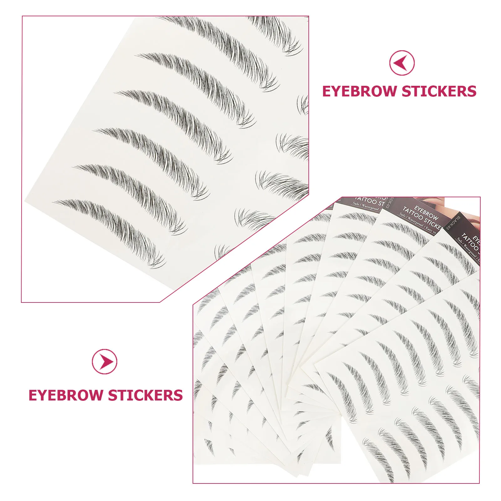 

12 Pcs Waterproof Eyebrow Stickers Tattoos Artificial Imitation Transfer Paper Miss