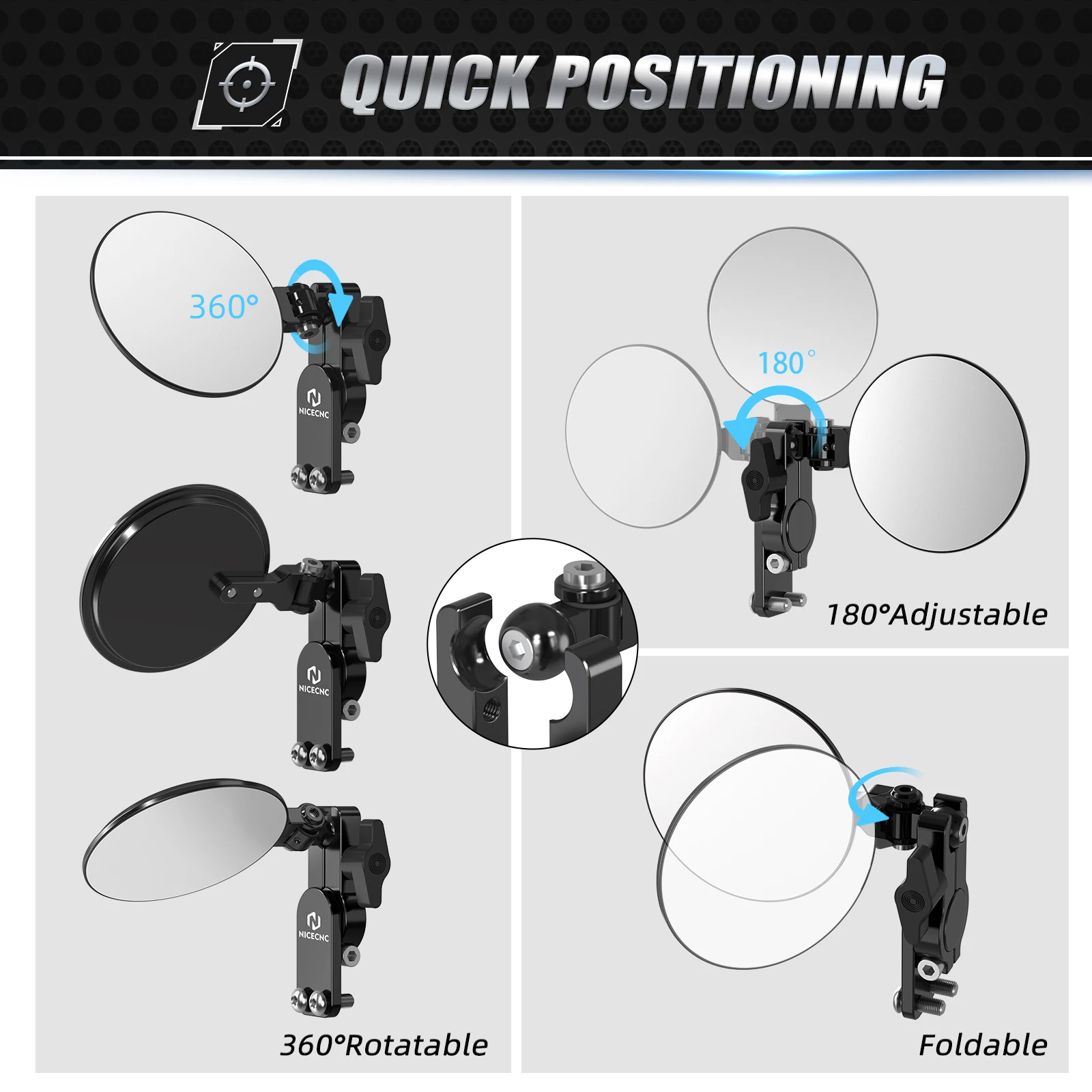 مرايا الرؤية الخلفية للدراجة النارية KTM 690 إندورو R 790 890 Duke/Adventure R 1290 ADV BMW R1250GS ADV Yamaha Rapto 700 Tenere 700 #4