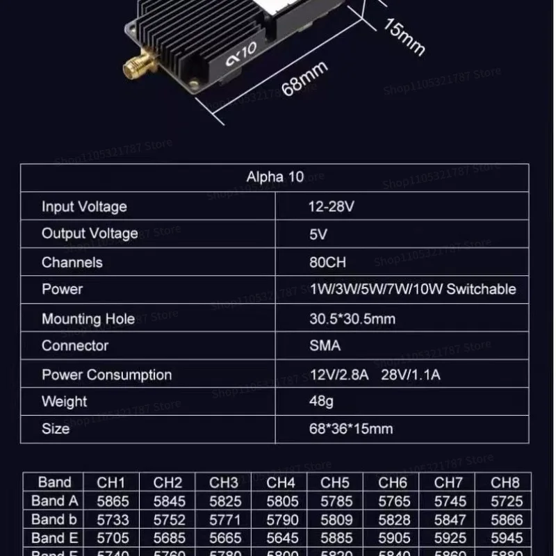 For Regular Model, Accessories Alpha 10 10W Picture Transfer